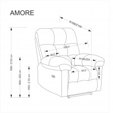 Elektrisks atpūtas krēsls AMORE, bēšs